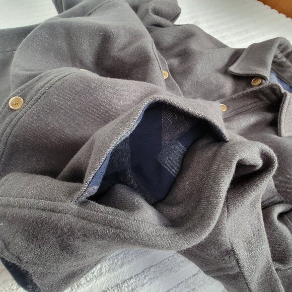 Bridge & Burn Mens Wool Blend Gray Long Sleeve Button-Up Shirt Large Casual - Picture 7 of 10